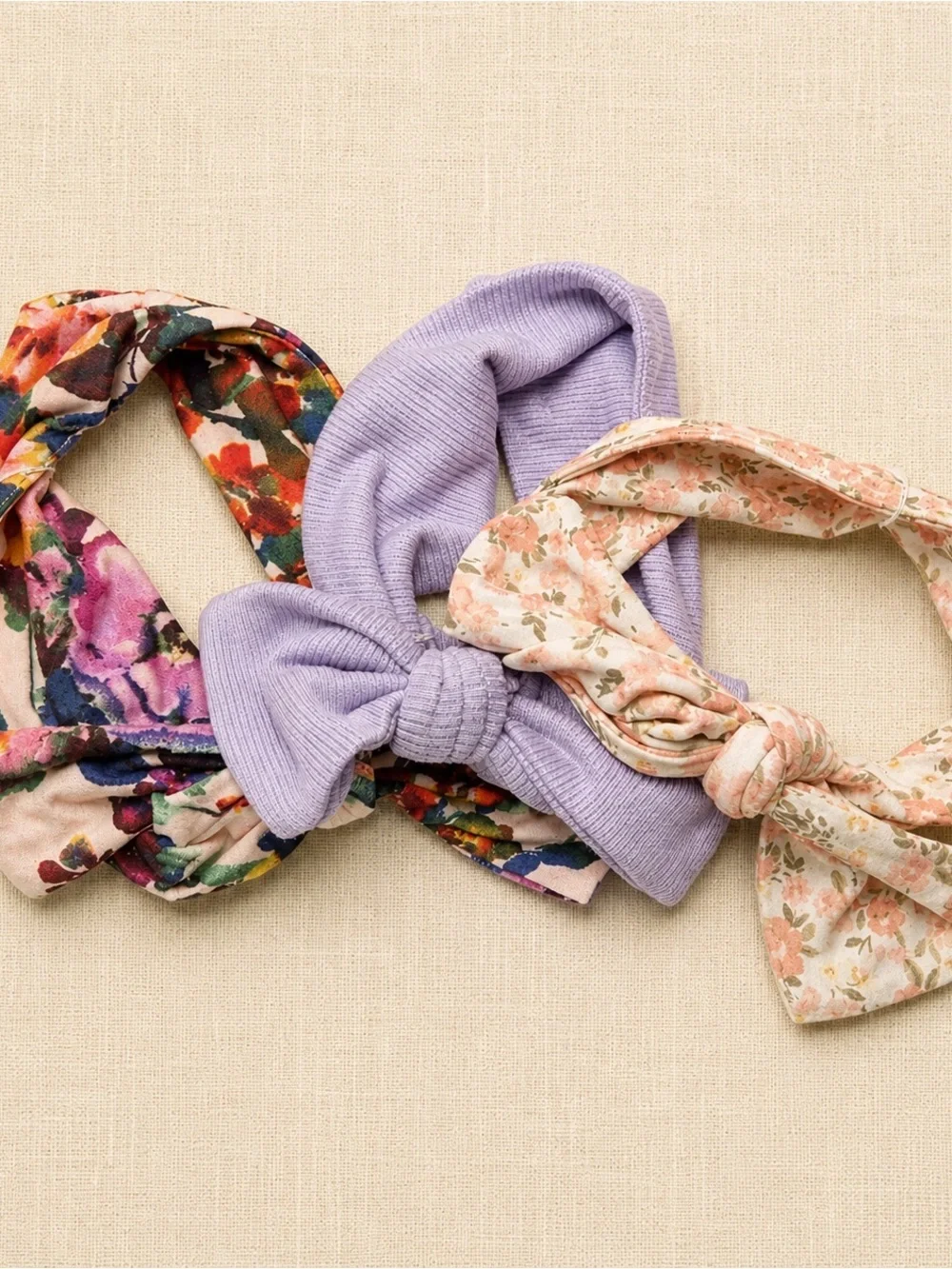 Angel Dear Baby Headband Bundle 3 Floral Lavender Bow Bamboo NWT